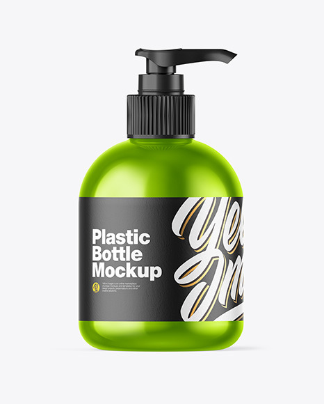 Metallic Sanitizer Bottle w/ Closed Pump Mockup