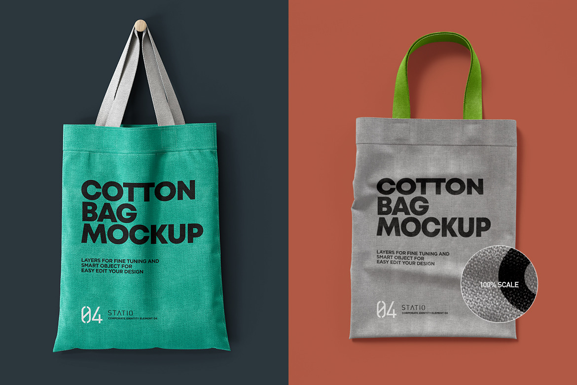 Cotton Bag Mockup Statio Pack In Packaging Mockups On Yellow Images Creative Store