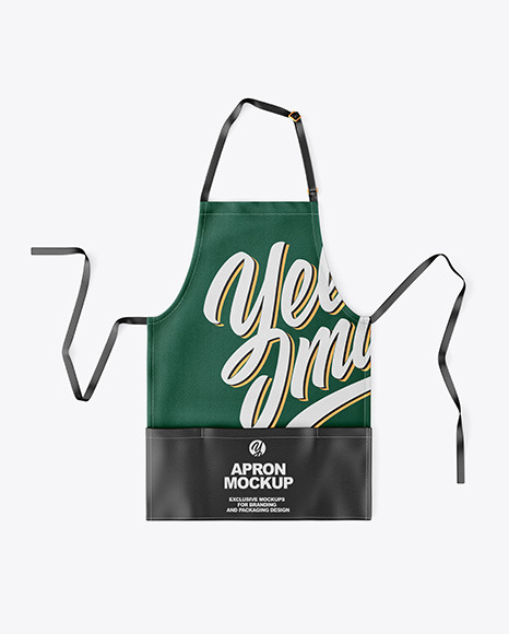 Apron With Leather Parts Mockup Top View In Apparel Mockups On Yellow Images Object Mockups