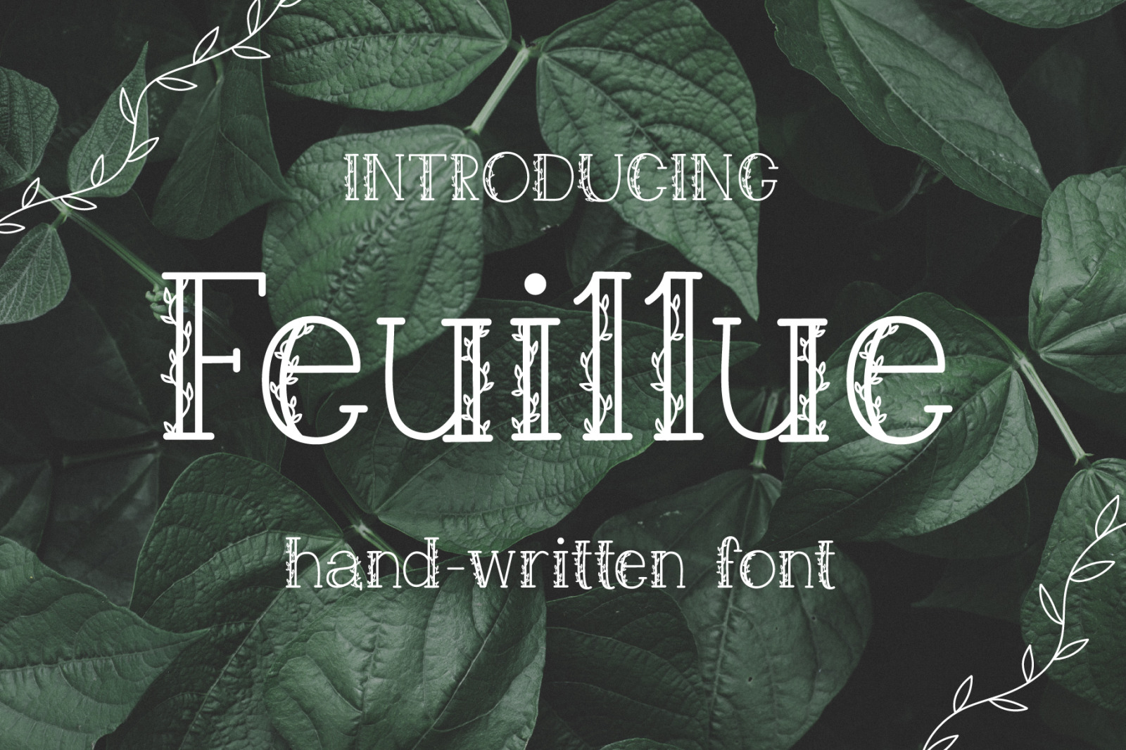 Feuillue Serif Font In Fonts On Yellow Images Creative Store