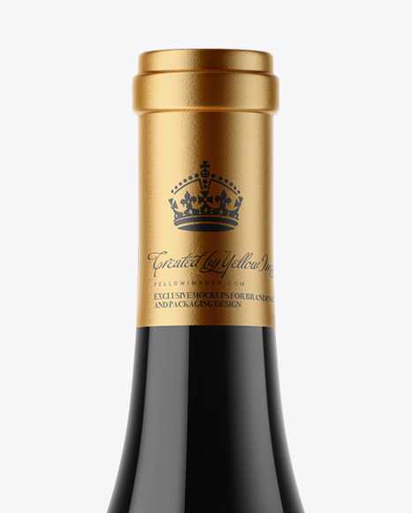 Dark Glass Wine Bottle Mockup PSD #2