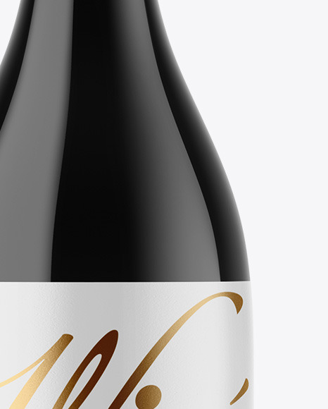 Dark Glass Wine Bottle Mockup PSD #1