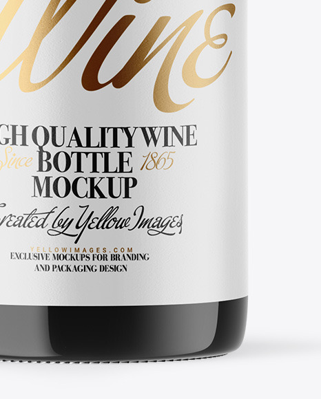 Dark Glass Wine Bottle Mockup PSD #6