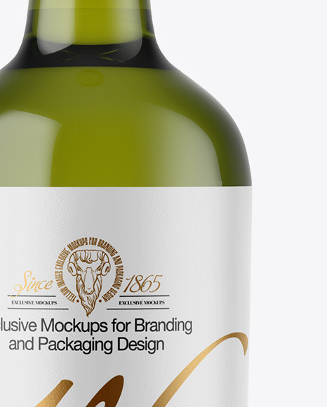 Download Green Glass White Wine Bottle Mockup In Bottle Mockups On Yellow Images Object Mockups Yellowimages Mockups