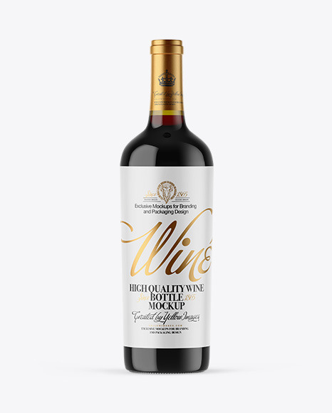 Antique Green Glass Red Wine Bottle Mockup