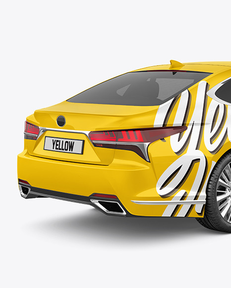 Luxury Car Mockup   Back Half Side View PSD #2
