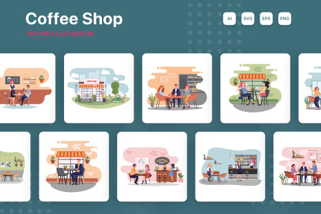 M162_Coffee shop Illustrations