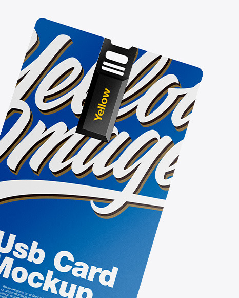 Download Two Usb Cards Mockup In Object Mockups On Yellow Images Object Mockups PSD Mockup Templates