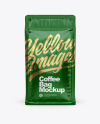 Glossy Coffee Bag with Valve Mockup
