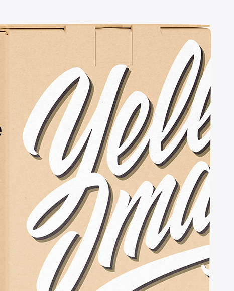 Kraft Paper Box with Wine Mockup PSD #1