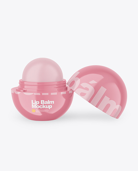 Opened Glossy Lip Balm Mockup