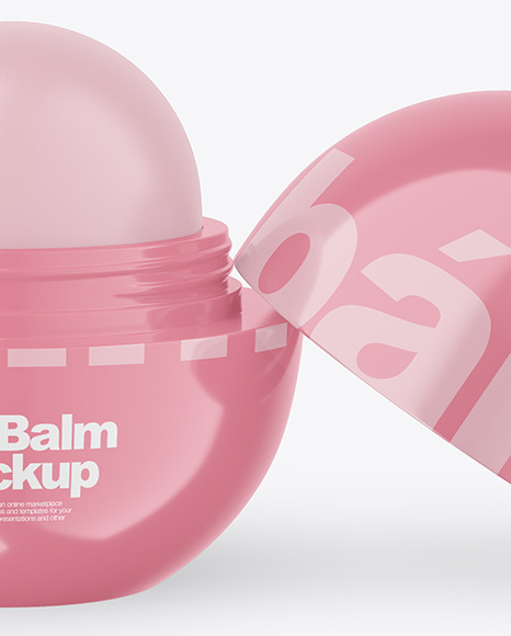 Opened Glossy Lip Balm Mockup PSD #2