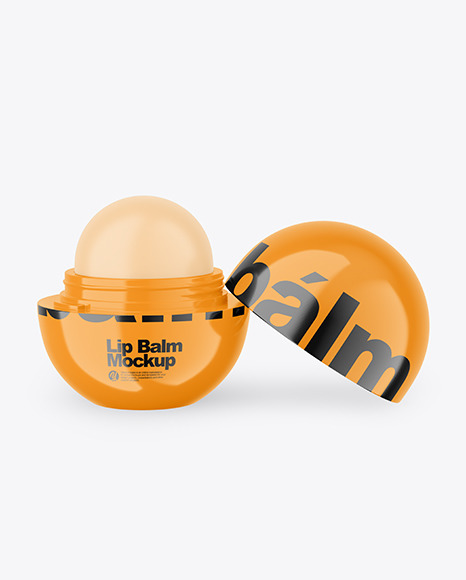 Opened Glossy Lip Balm Mockup PSD #1