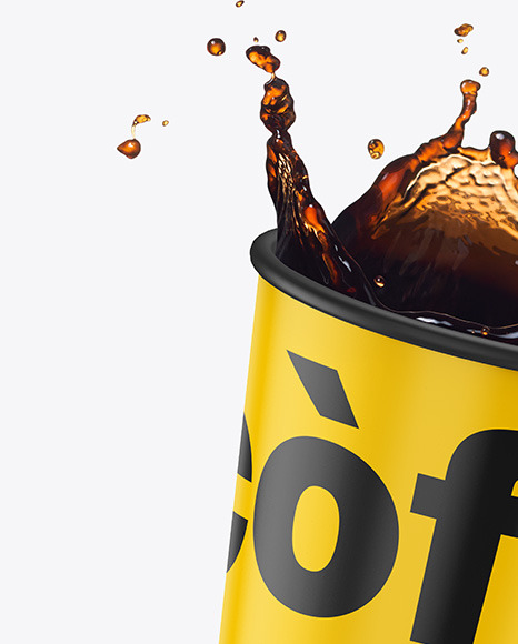 Matte Coffee Cup w  Splash Mockup PSD #4