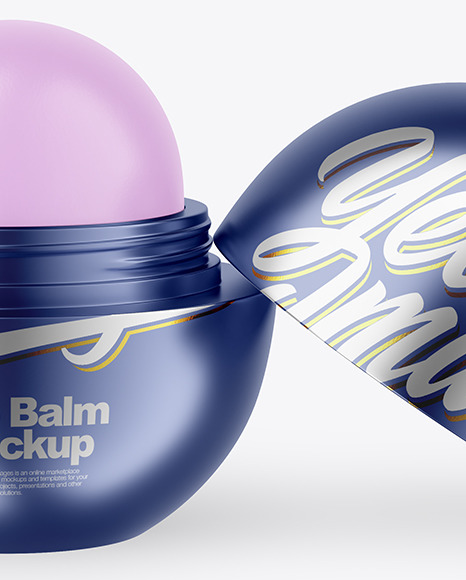 Opened Metallic Lip Balm Mockup PSD #6