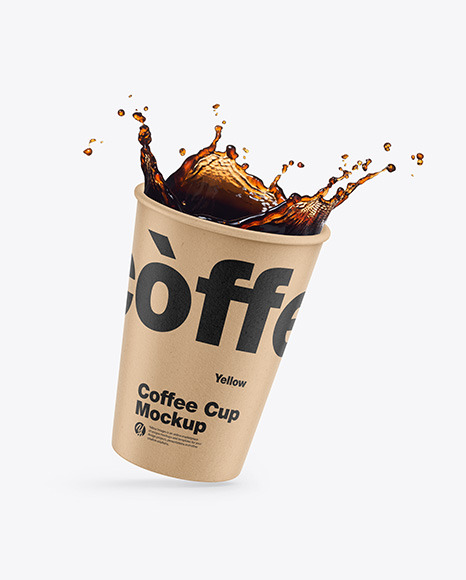 Kraft Coffee Cup w  Splash Mockup PSD #2