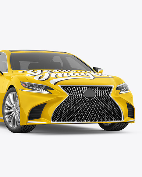 Luxury Car Mockup - Half Side View