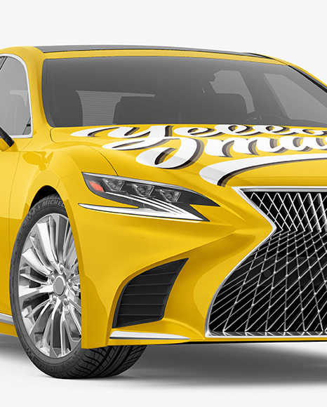 Luxury Car Mockup   Half Side View PSD #1