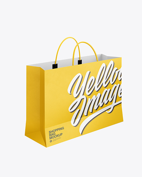 Download Paper Shopping Bag Mockup In Bag Sack Mockups On Yellow Images Object Mockups PSD Mockup Templates