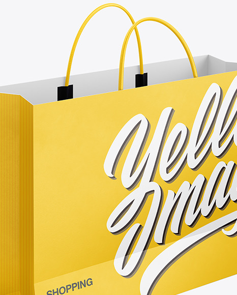 Paper Shopping Bag Mockup In Bag Sack Mockups On Yellow Images Object Mockups