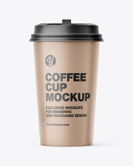 Download Big Matte Paper Coffee Cup With Plastic Cap Mockup Front View In Cup Bowl Mockups On Yellow Images Object Mockups PSD Mockup Templates