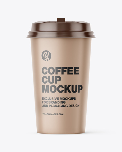 Download Big Matte Paper Coffee Cup With Plastic Cap Mockup Front View In Cup Bowl Mockups On Yellow Images Object Mockups PSD Mockup Templates