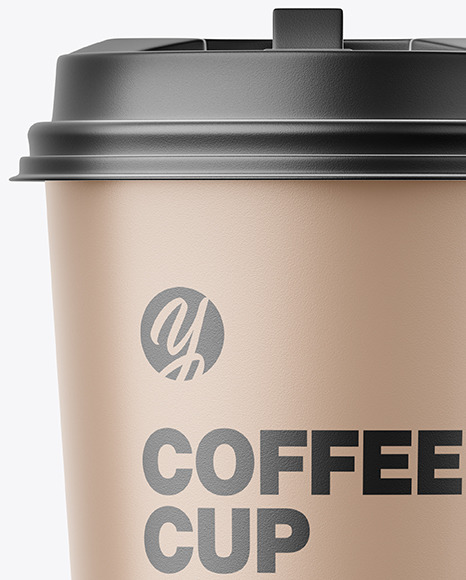 Download Big Matte Paper Coffee Cup With Plastic Cap Mockup Front View In Cup Bowl Mockups On Yellow Images Object Mockups PSD Mockup Templates