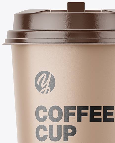 Download Big Matte Paper Coffee Cup With Plastic Cap Mockup Front View In Cup Bowl Mockups On Yellow Images Object Mockups