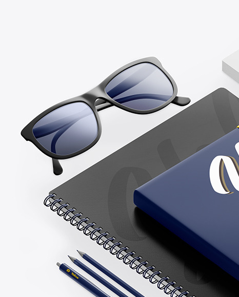 Notebook   Paper W  Pens Mockup PSD #2