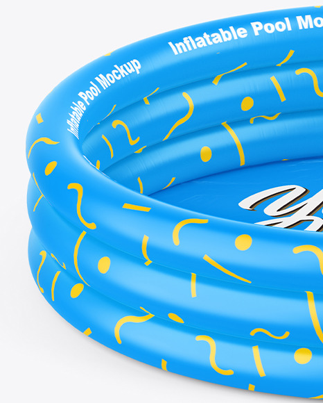 Inflatable 3 ring Pool Mockup   High Angle Shot PSD #2