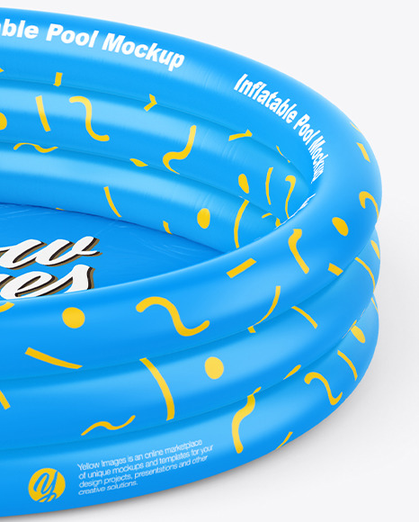 Inflatable 3 ring Pool Mockup   High Angle Shot PSD #1
