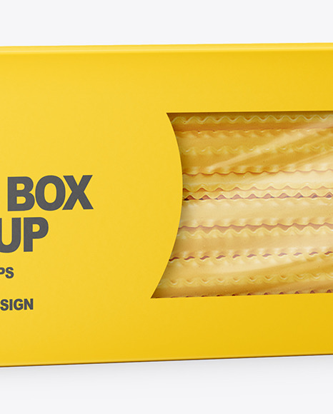 Download Mafaldine Pasta Box Mockup In Box Mockups On Yellow Images Object Mockups