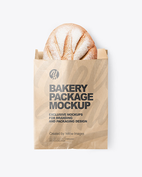 Download Kraft Paper Bakery Bag Mockup In Bag Sack Mockups On Yellow Images Object Mockups