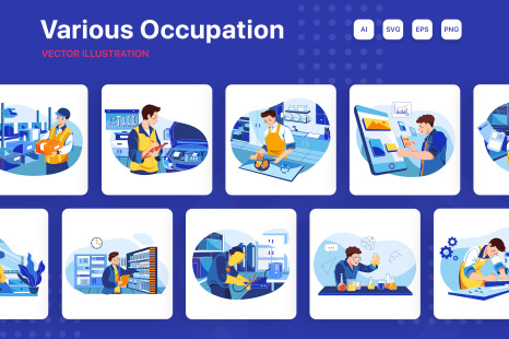 M155_Various Occupations Illustrations