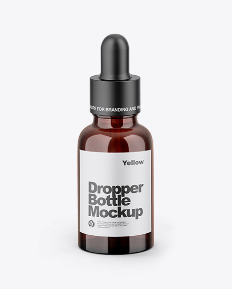 Kraft Box W  Amber Dropper Bottle Mockup PSD #1