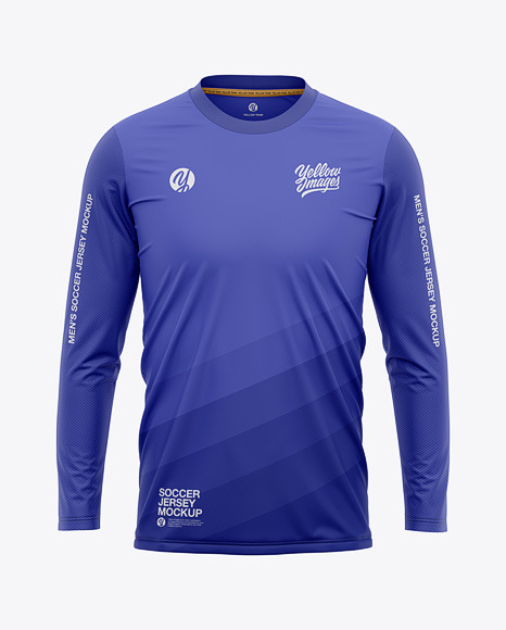 Men's Crew Neck Long Sleeve Soccer Jersey Mockup - Front ...