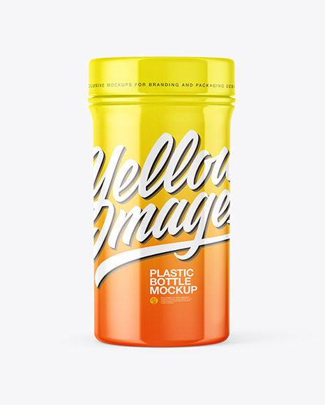 Glossy Plastic Bottle Mockup