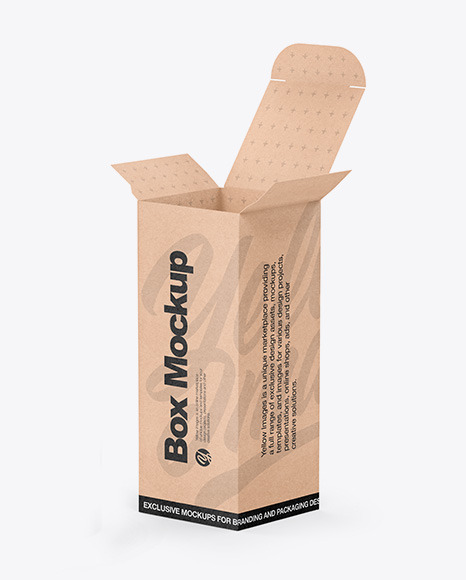 Kraft Box W  Red Dropper Bottle Mockup PSD #2