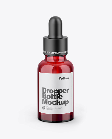 Kraft Box W  Red Dropper Bottle Mockup PSD #1