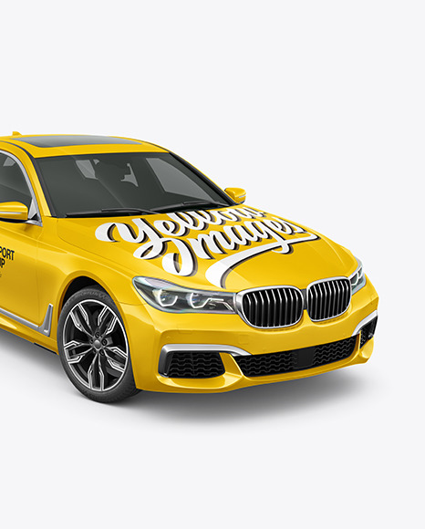 Luxury Car Mockup - Half Side View