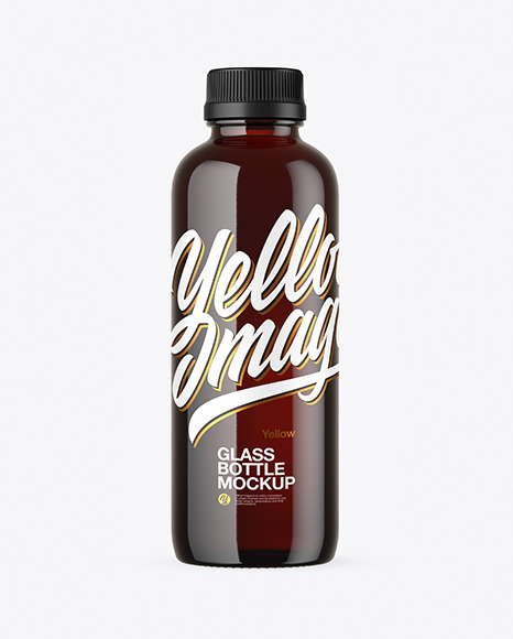 Download Dark Amber Glass Bottle Mockup In Bottle Mockups On Yellow Images Object Mockups