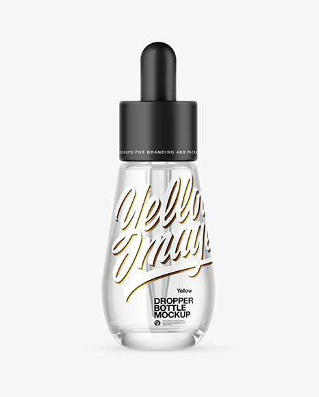 Clear Glass Dropper Bottle Mockup