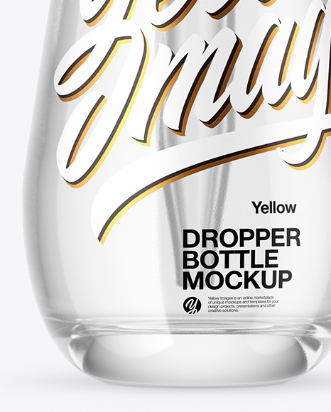 Clear Glass Dropper Bottle Mockup PSD #1