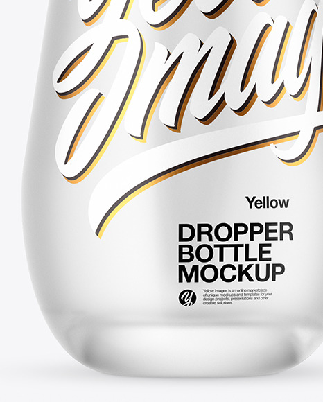 Download Frosted Glass Dropper Bottle Mockup in Bottle Mockups on Yellow Images Object Mockups