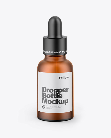 Kraft Box W  Amber Dropper Bottle Mockup PSD #1