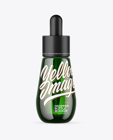 Green Glass Dropper Bottle Mockup PSD #4