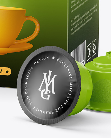 Paper Box with Coffee Capsules Mockup PSD #4