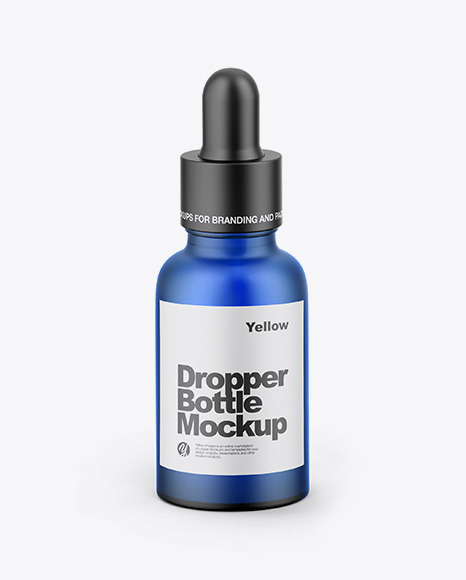 Kraft Box W  Blue Dropper Bottle Mockup PSD #1
