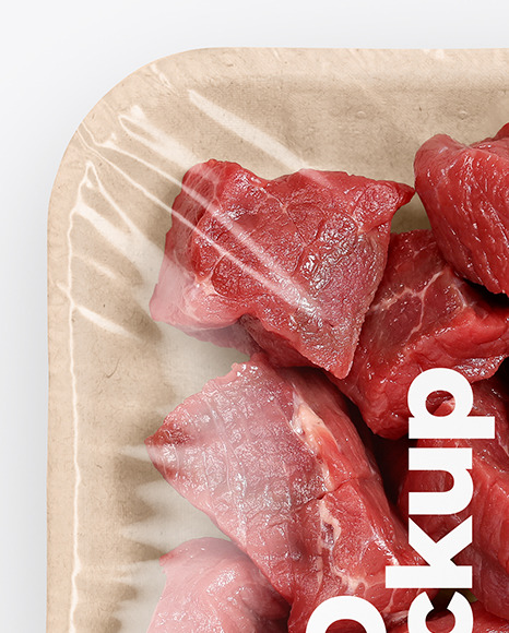 Download Tray With Lean Diced Beef Mockup In Tray Platter Mockups On Yellow Images Object Mockups