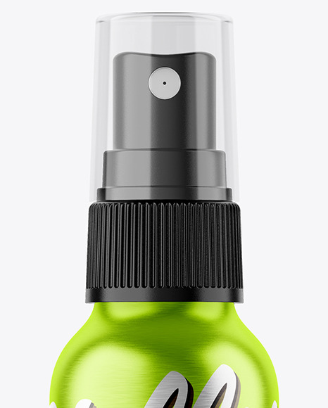 Brushed Metallic 100ml Spray Bottle w  Paper Label Mockup PSD #7